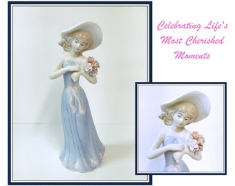 Girl Gathering Flowers Figurine, Life's Most Cherished Moments, House of LLoyd, New in Box, Vintage 1998