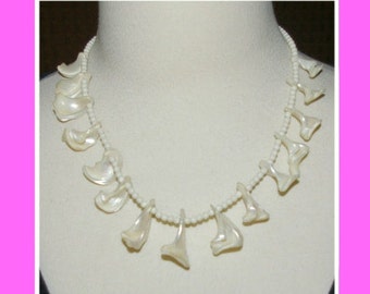 Vintage Sea Shell Necklace,  Graduated Curled Shapes,  Sea Side Heights, New Jersey, 1970's