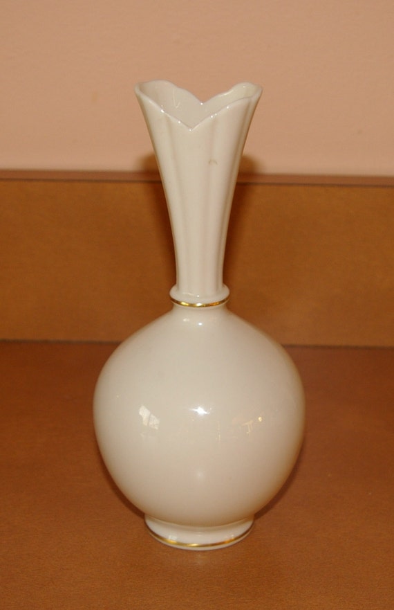 lenox rose vase 24 k gold trim hand