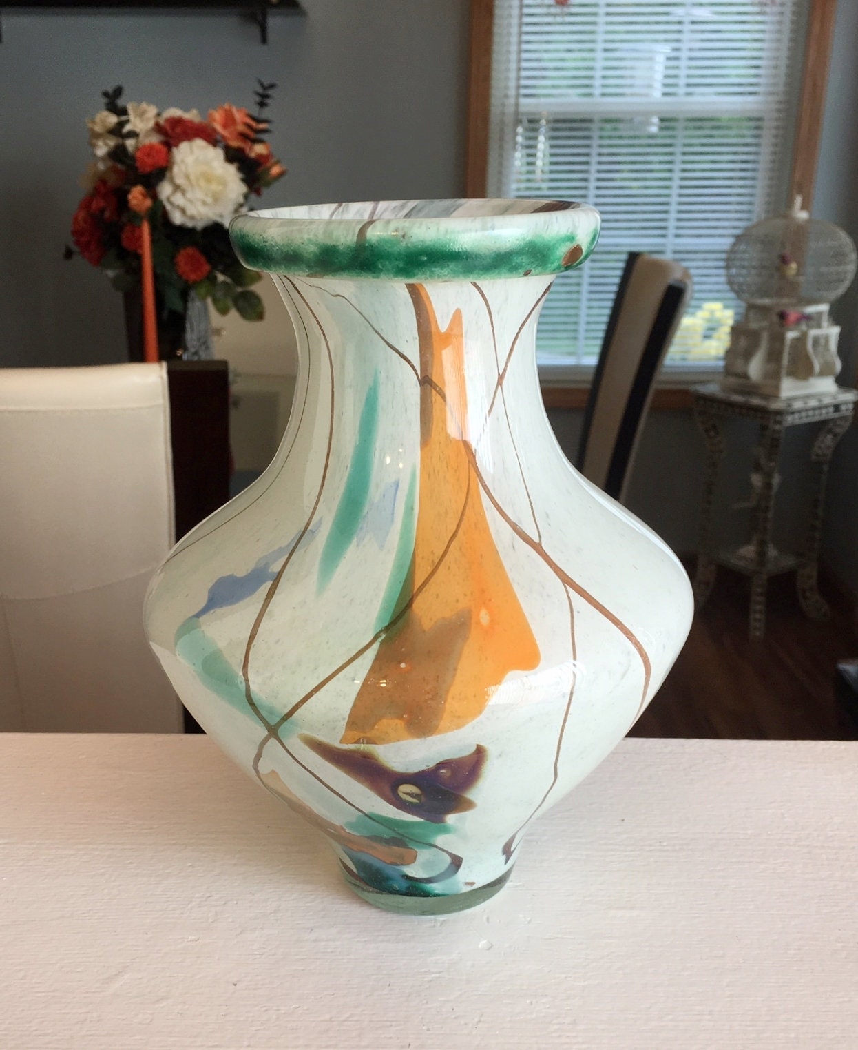 France【Biot】吹きガラス フラワーベース 花瓶 大型