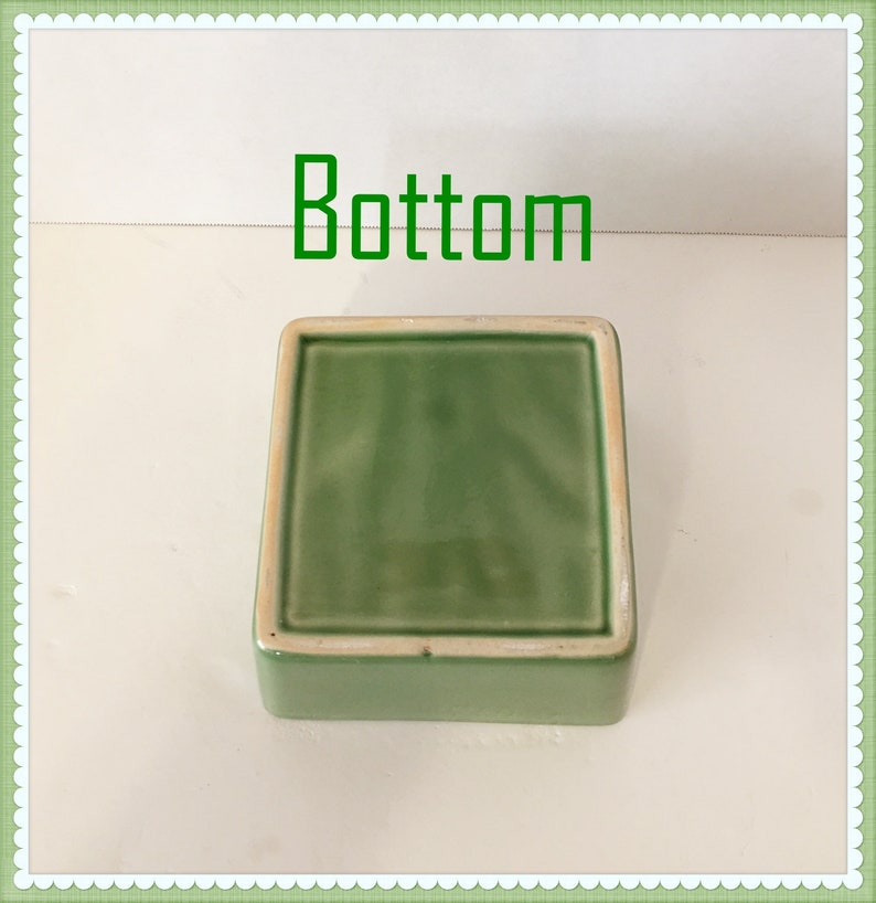 Vintage Heavy Planter The Grass is always Greener Bowl Ceramic on the other side Old Cliche Trinket