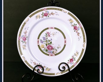 Royal Gallery "Spring Garden" Serving Platter, Fine China, Peacock, Flowers, Green Bands, Vintage