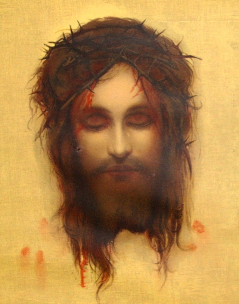 Vintage Jesus Christ Print Framed By Gab Artist Max Etsy