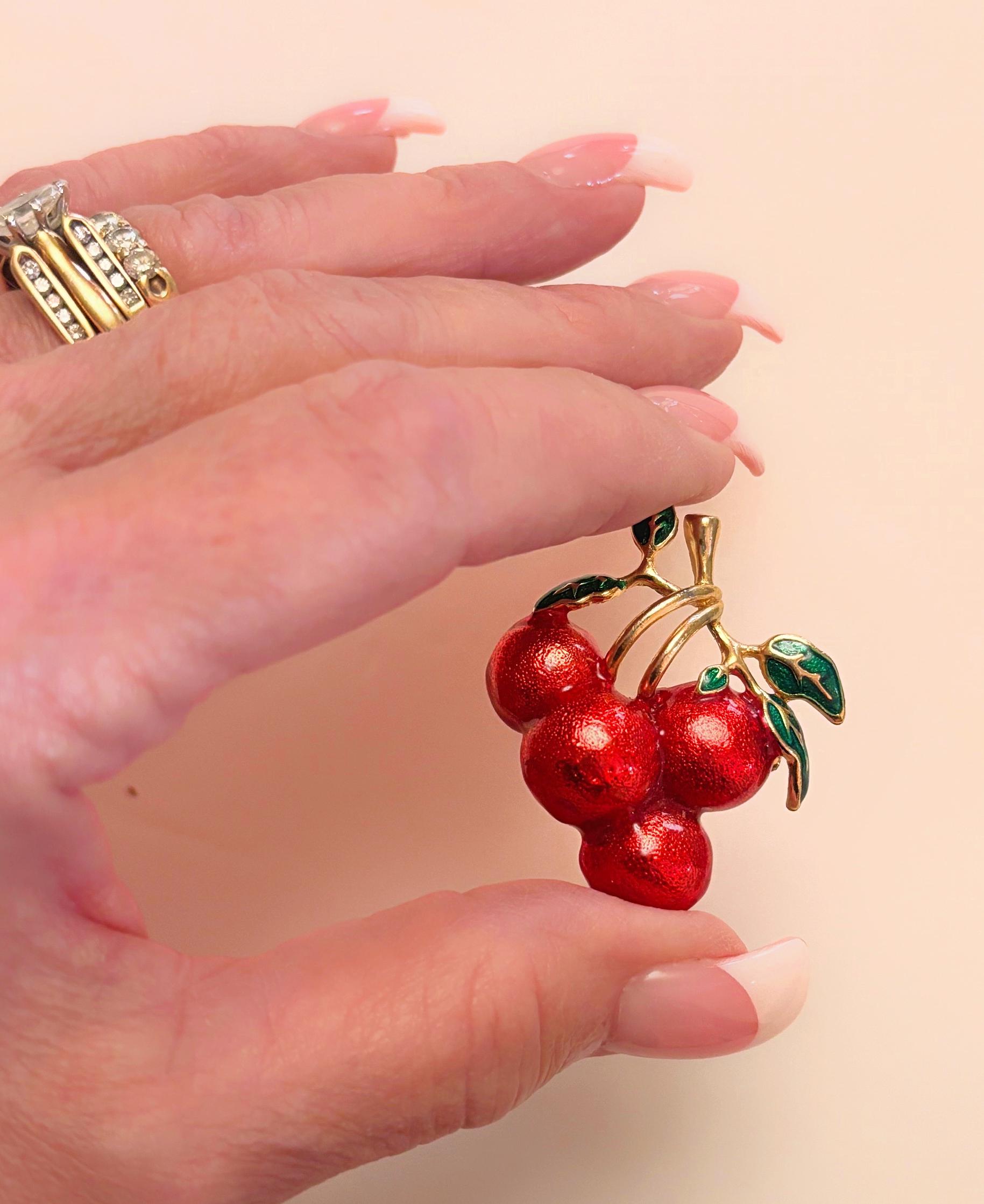 Cherry Brooch - Etsy
