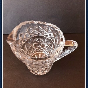 Sugar Bowl and Creamer Set, Cut Glass, Diamond Pattern, Flower, Heavy Weight, 2 lbs. 8 oz.. Never Used, Vintage 1950's image 5