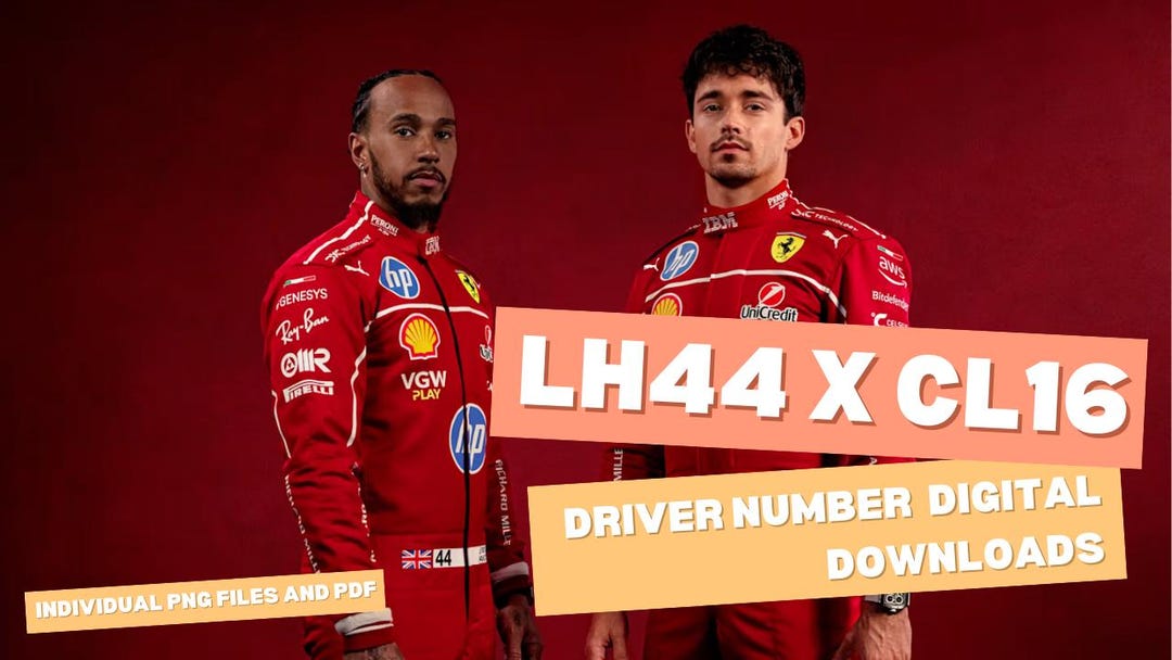 LH44 X CL16 Ferrari Driver Numbers - Formula 1 - Etsy