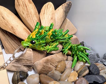 3D Printed Articulated Dragon Keychain – Custom Colors, Fantasy Toy