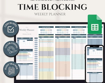 Automated Time Blocking Planner: Weekly Google Sheets, Smart Calendar
