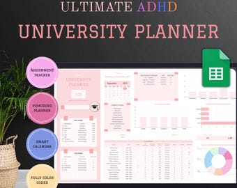ADHD University Planner: Color-Coded Google Sheets (Digital Download)