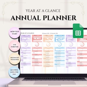 Year at a Glance Tracker: Calendario automatico annuale non datato per Google Sheets