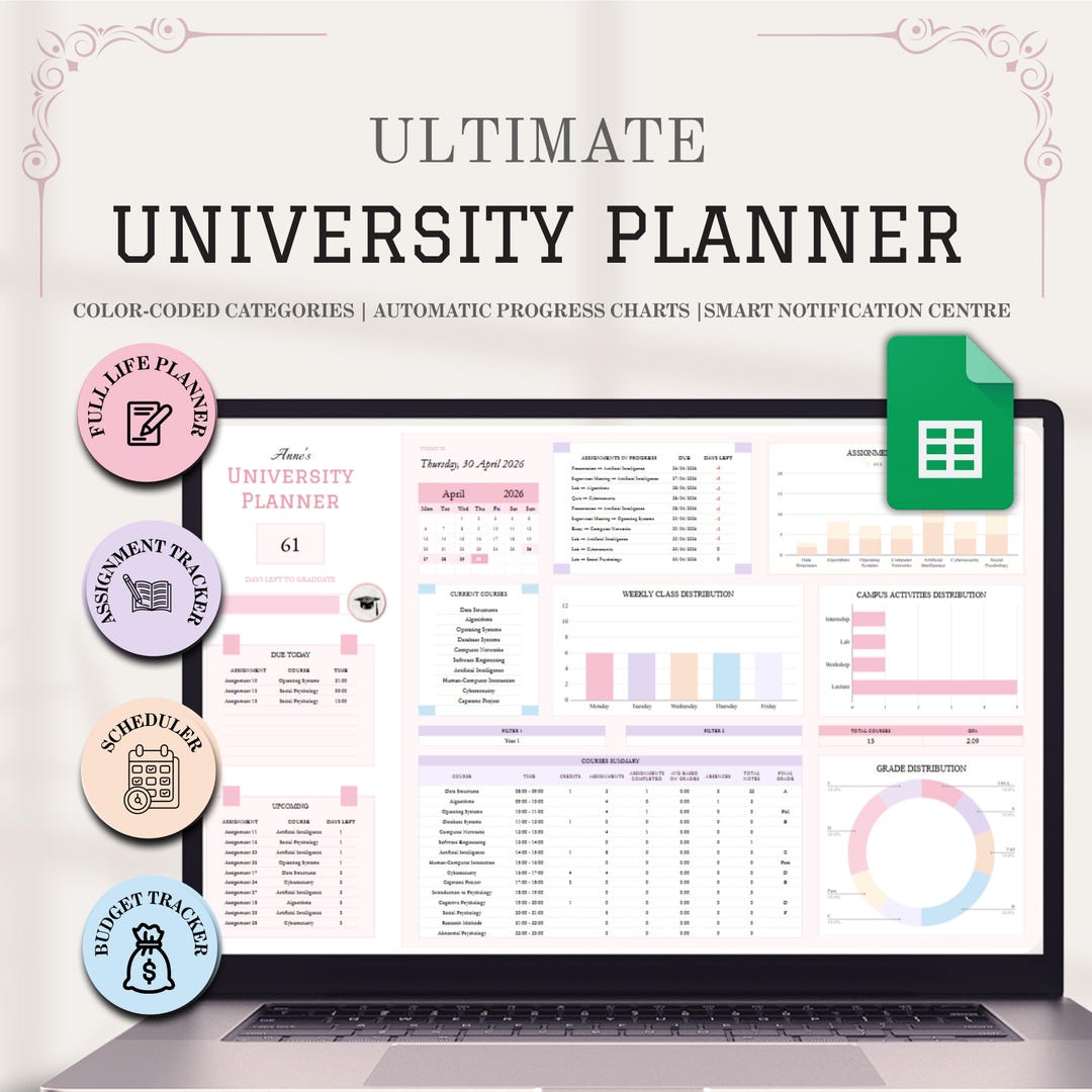 University Planner Example Ultimate University Planner With Life Organizer and Finance Tracker - Etsy