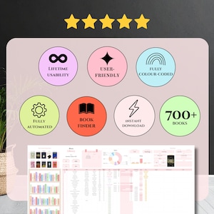 ADHD Roze Leestracker: Digitale bibliotheek, geautomatiseerde boekenplank en boekentracker in Google Sheets afbeelding 9