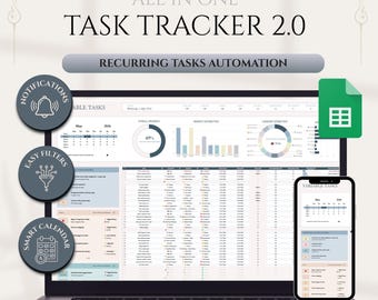 Ultimate Task Tracker and Life Organizer with Monthly and Weekly Calendar