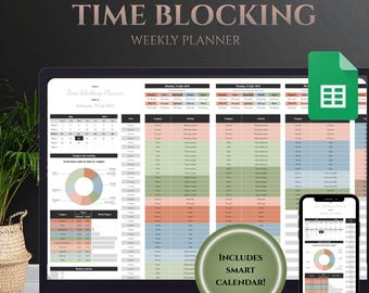 Automated Time Blocking Planner: Weekly Google Sheets, Smart Calendar
