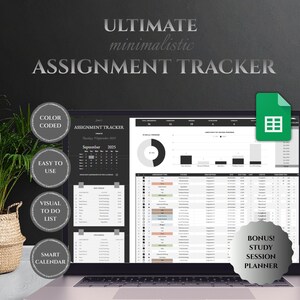 Minimalistisk uppgiftsspårare: Google Sheets, Smart Calendar (digital nedladdning)
