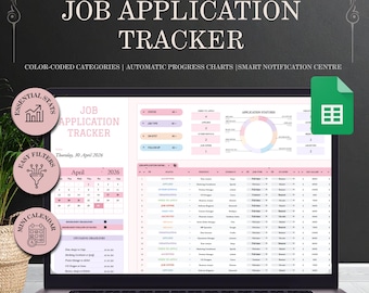 Smart Job Application Tracker Google Sheets and Job Search Spreadsheet