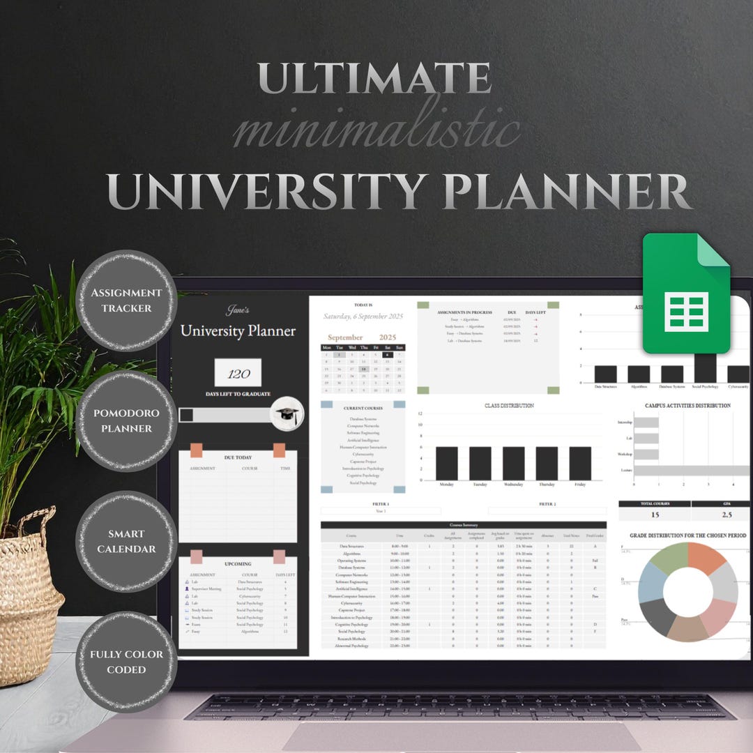 2026 Google Sheets University Planner: Student Assignment Tracker ...