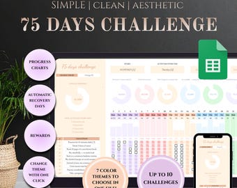 75 Day Challenge Tracker: Google Sheets Template (Digital Download)