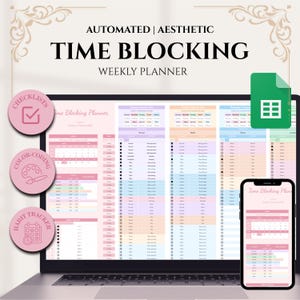 Agenda hebdomadaire avec plages horaires : calendrier intelligent Google Sheets (téléchargement instantané)