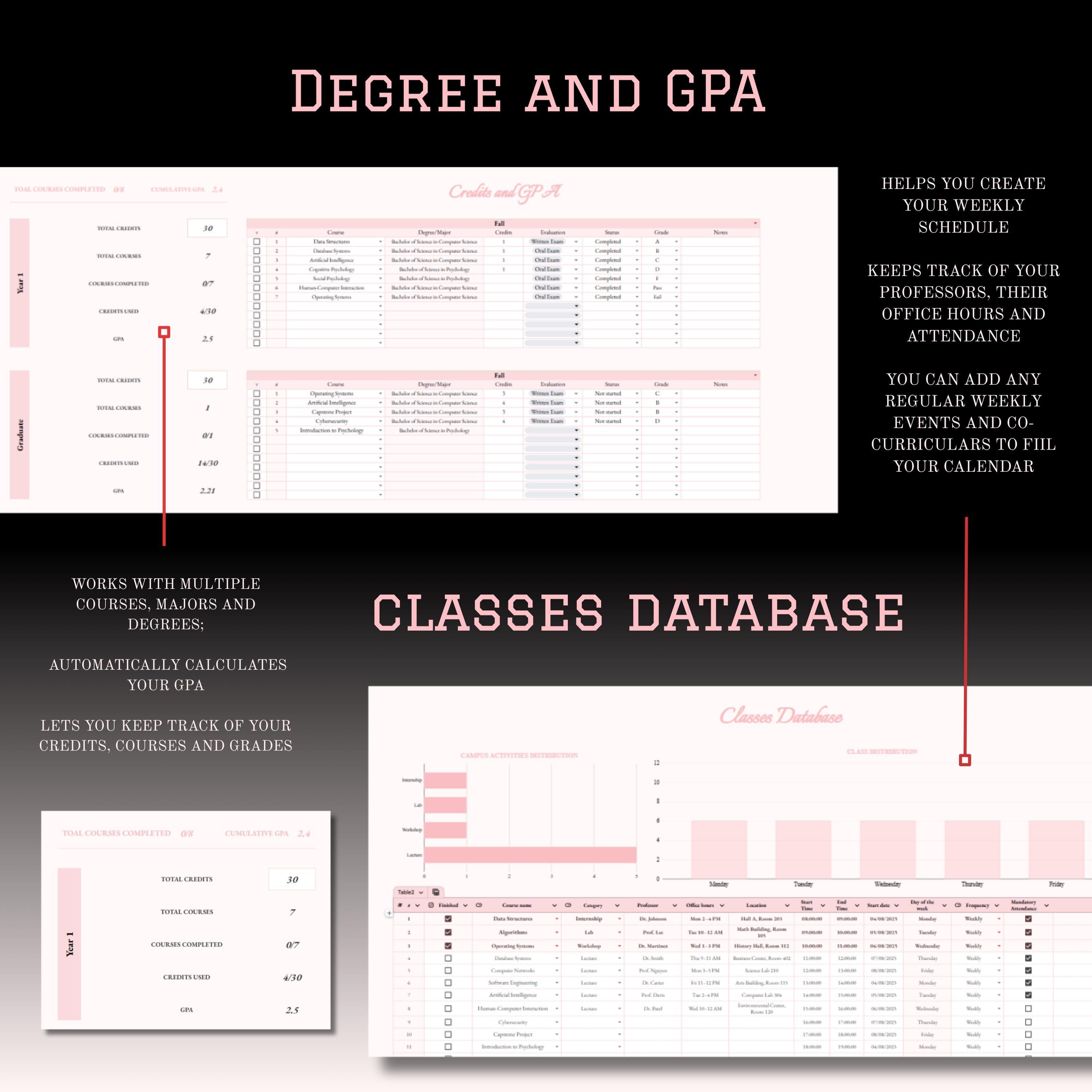 ADHD University Planner: Color-coded Google Sheets (digital Download ...