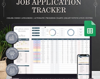 Smart Job Application Tracker Google Sheets and Job Search Spreadsheet