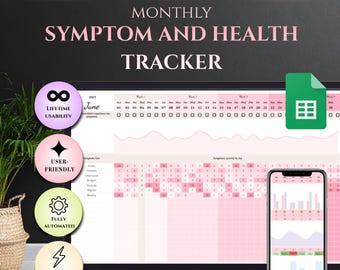 ADHD Symptom Tracker, Health and Wellness Journal (Google Sheets)