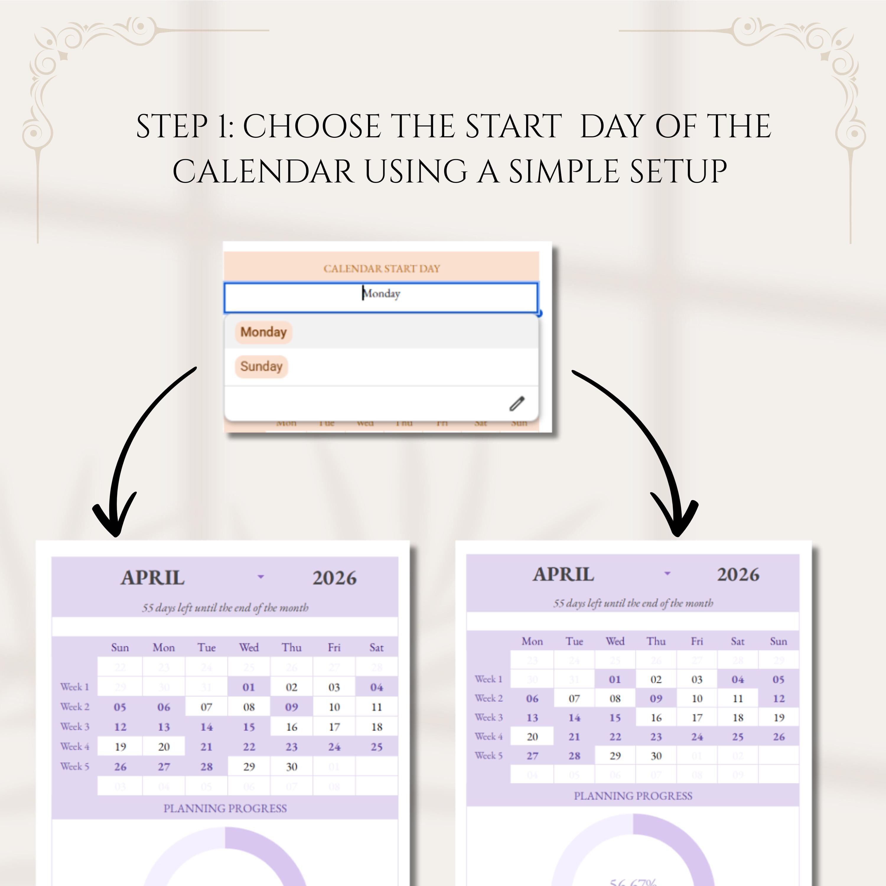 Year at a Glance Tracker: Undated Full Year Automated Calendar Google ...