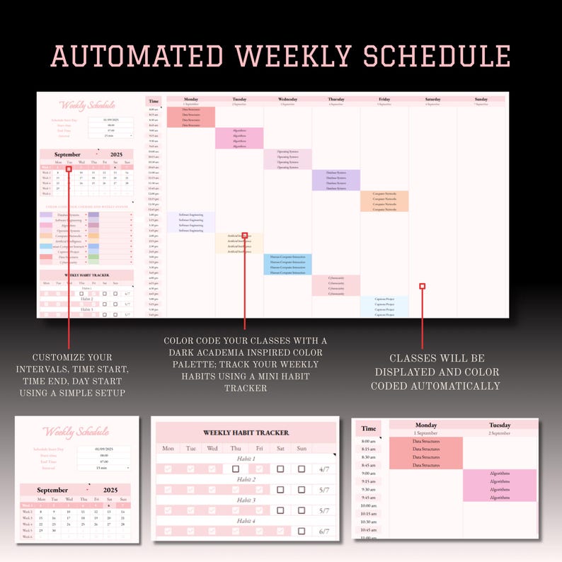 ADHD University Planner: Color-coded Google Sheets (digital Download ...