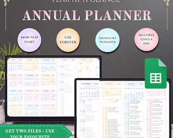 Year at a Glance Planner: Monthly Event Tracker and Weekly Planner
