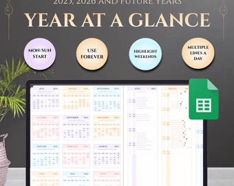 Planilhas Google com Planejador Mensal: Rastreador de Eventos e Calendário Anual
