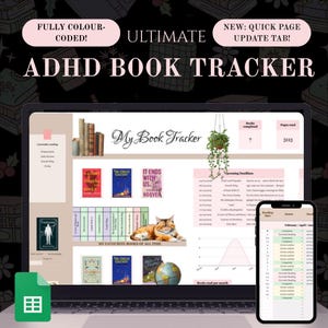 ADHD Book Tracker: Digital Reading Journal for Google Sheets
