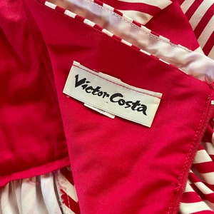 Vintage VICTOR COSTA 1980s Candy Stripe Cinch Waist Bustier Strapless Dress image 8