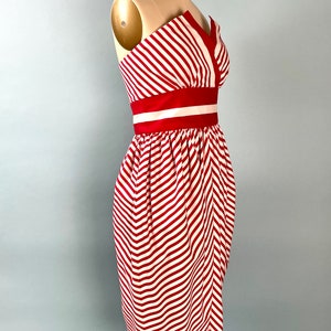 Vintage VICTOR COSTA 1980s Candy Stripe Cinch Waist Bustier Strapless Dress image 5