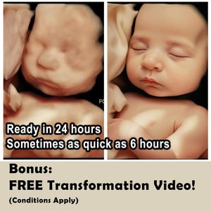 Ultrasound transformation, ultrasound baby, first baby photo, 3d 4d 5d ultrasound, baby image, baby shower gift, personalized baby gift