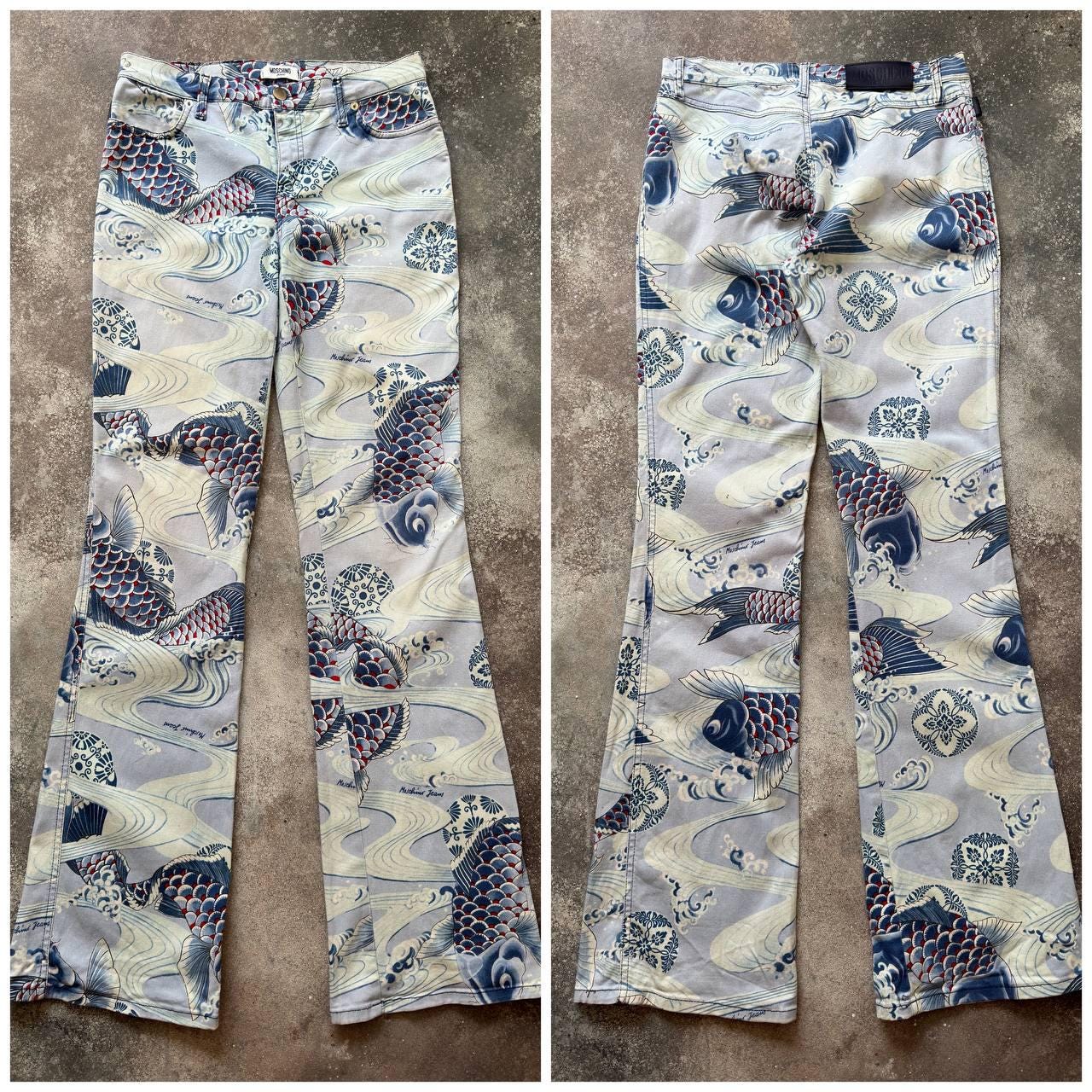 90s Y2K MOSCHINO JEANS デザイン フレアパンツ N870 90s Y2K MOSCHINO JEANS デザイン フレアパンツ N870