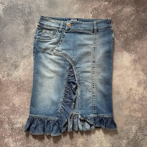 Jean Paul Gaultier JPG Vintage Washed Denim Skirt