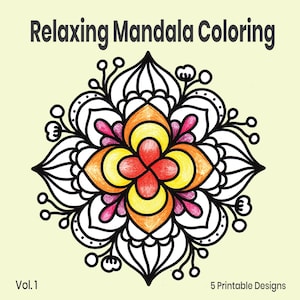After Work Reset Mandala Coloring Pages for Adults, Stress Relief Printable PDF (Vol.1)