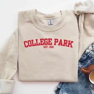 College Park Maryland Sweatshirt, Retro College Crewneck, Vintage University Pullover, Game Day Gift for Students and Fans
