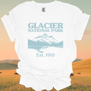 Glacier National Park T Shirt Glacier Graphic Tee National Park Hiking Shirt Adventure Gift for Nature Lovers and Campers