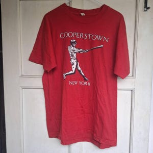 Rare Vintage Baseball Hall of Fame 1970s Cooperstown NY tourist shirt