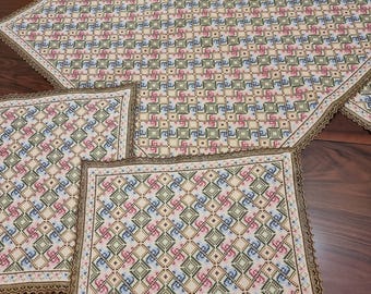 Handgemaakte borduurset: 4 stuks, unieke keuze voor woondecoratie, cadeau-ideeën, knutselspullen