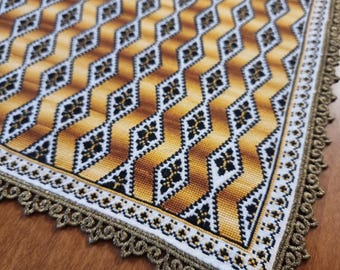 Vintage tafeldecoratie met bloemenborduurwerk | Handgemaakt woonaccent | Uniek vintage decor voor diners en evenementen