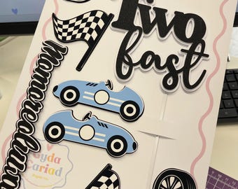 Two Fast cake topper / Fast one cake topper