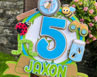 Explorer cake topper | Bug theme cake topper