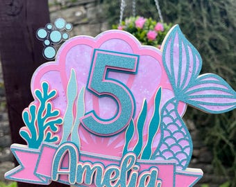 Mermaid cake topper
