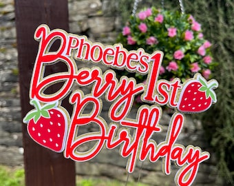 Berry 1st birthday cake topper | berry first birthday cake topper | strawberry cake topper