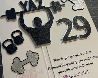 Gym cake topper
