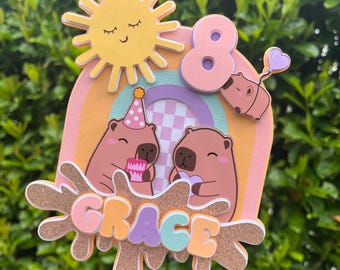 Capybara cake topper | Cute capybara | Capybara party | Capybara birthday