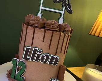 Rugby cake topper set