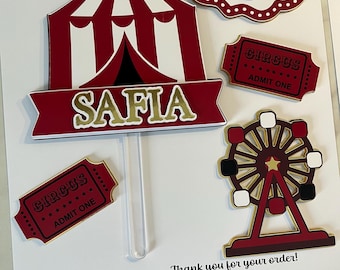 Circus cake toppers